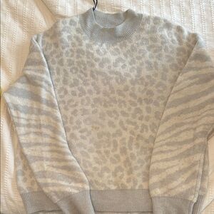 Gray Animal Print Women's Sweater
